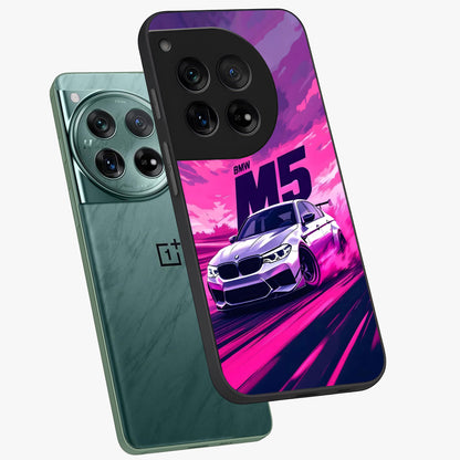 Velocity Drift Pulse Glass Case for 1+12 angled mockup showcasing glossy finish and bold speed gradients