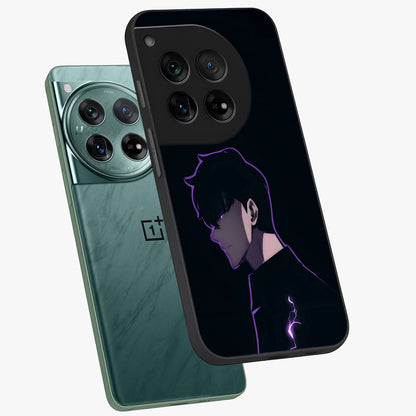 Void Lightning Phantom Glass Case for 1+12 angled mockup showcasing glossy finish and high contrast detailing