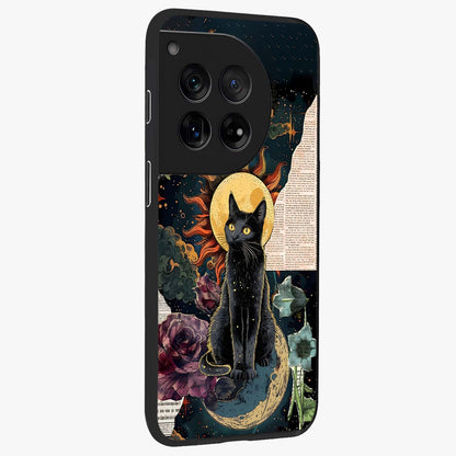 Celestial Black Cat  Glass Case for OnePlus 12 |1+12