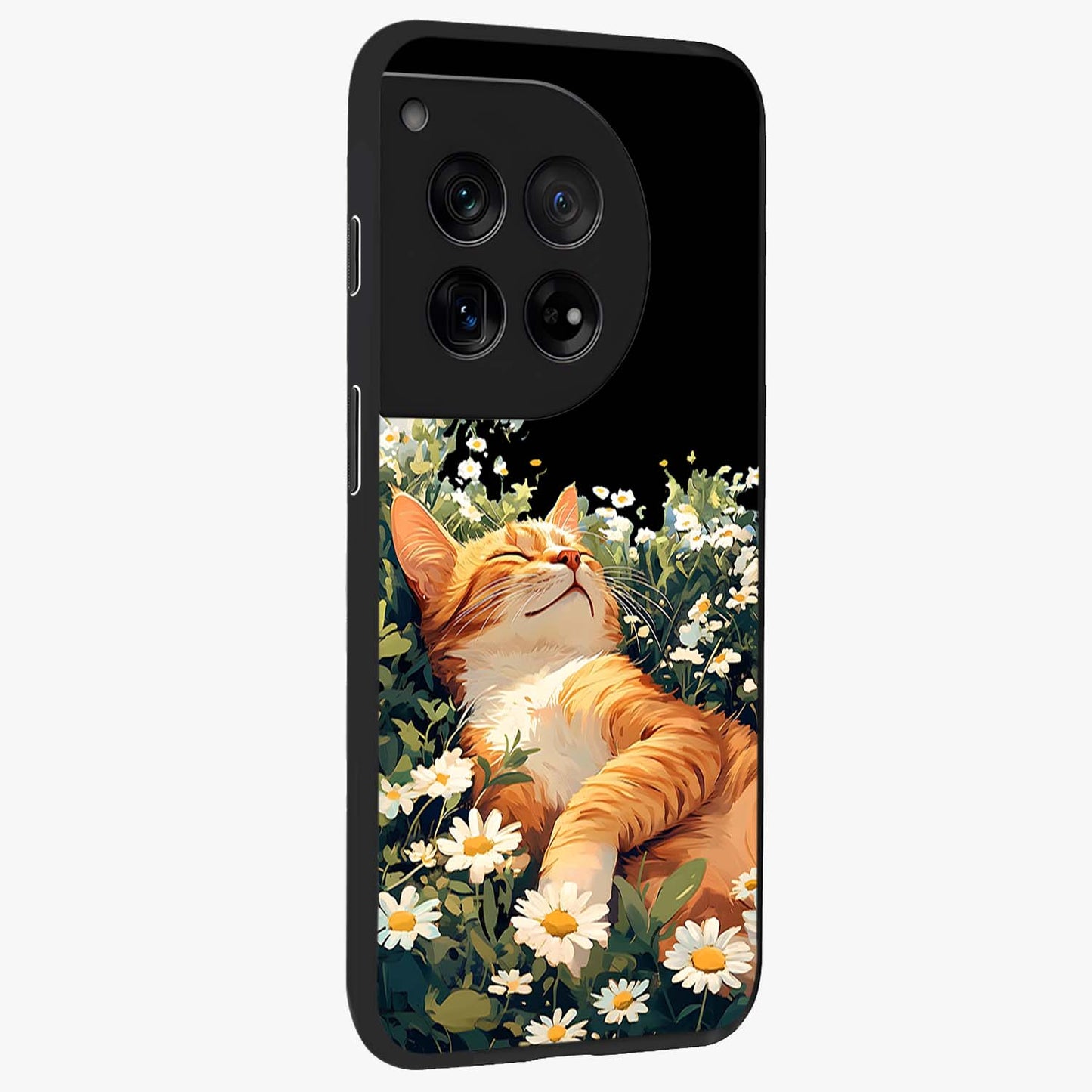 Blissful Bloom Cat Glass Case for OnePlus 12 |1+12