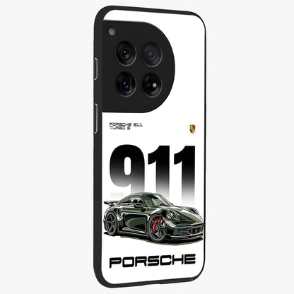 911 Turbo Dominance Glass Case for 1+12 stylish side perspective highlighting sleek edges and high detail sports car illustration