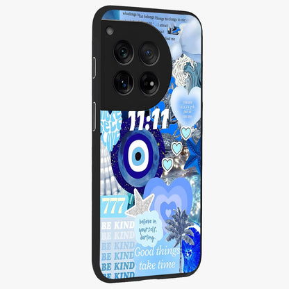 Aesthetic Be Kind Eye Glass Case for 1+12 side perspective highlighting artistic eye graphic details