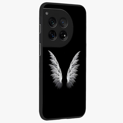 Angel Wing Grace Glass Case for 1+12 side perspective highlighting delicate wing illustration details