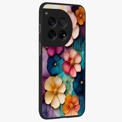 Artlyn Grace Flower Pattern Glass Case for 1+12 side perspective highlighting premium edges and delicate floral design