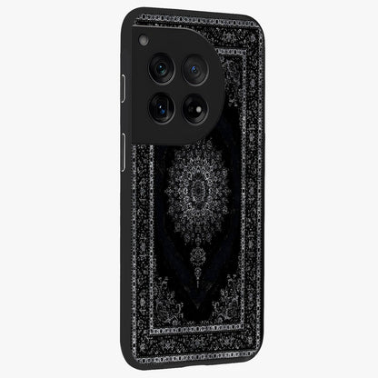 Black Persian Carpet Glass Case for 1+12 side perspective highlighting classic pattern textures and premium build