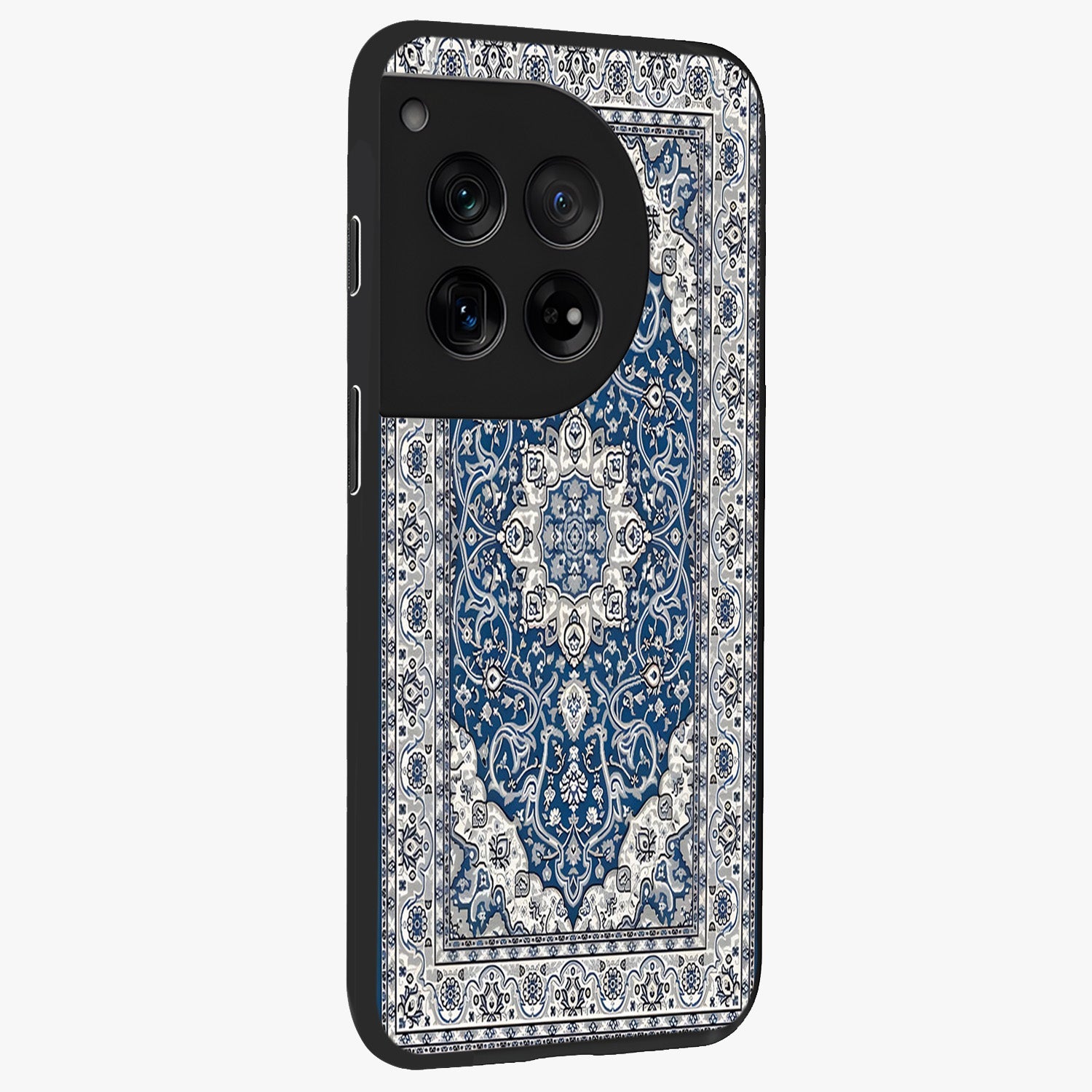 Blue Palace Dream Glass Case for 1+12 side perspective highlighting intricate palace design and sleek edges