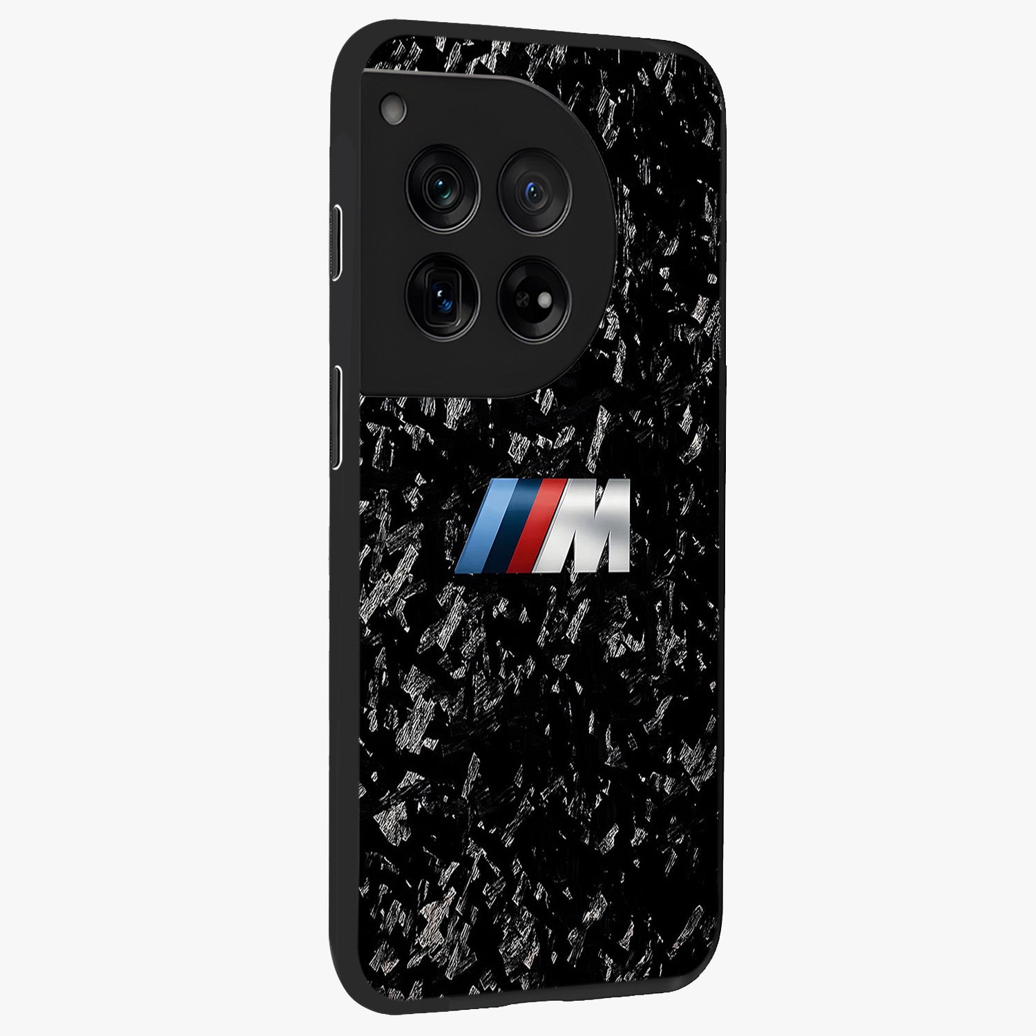Carbon Speed Mark Glass Case for 1+12 side perspective highlighting sleek sporty detailing and premium build