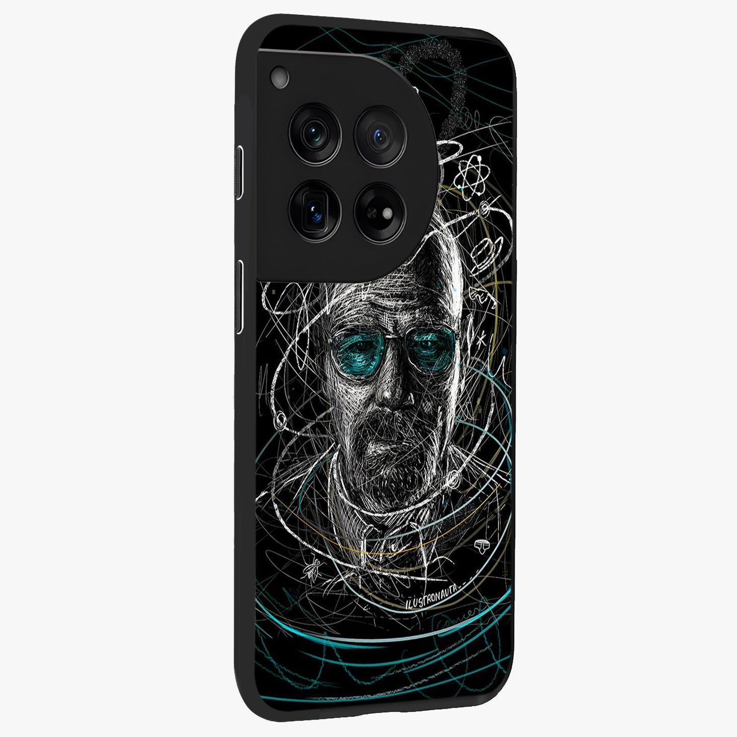 Chaotic Mind Genius Glass Case for 1+12 side perspective highlighting creative detailing and premium edge finish