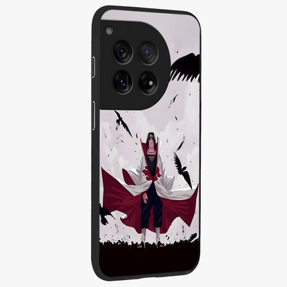 Crimson Crow Ascension Glass Case for 1+12 side perspective highlighting intricate crow detailing and premium texture