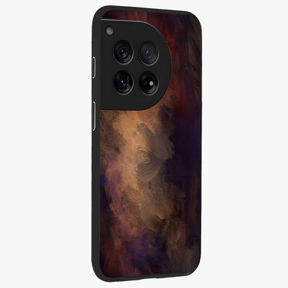 Crimson Dusk Whirl Glass Case for 1+12 side perspective highlighting fluid red textures and sleek build