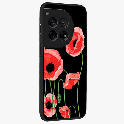 Crimson Garden Dream Glass Case for 1+12 side perspective highlighting elegant floral textures and premium build