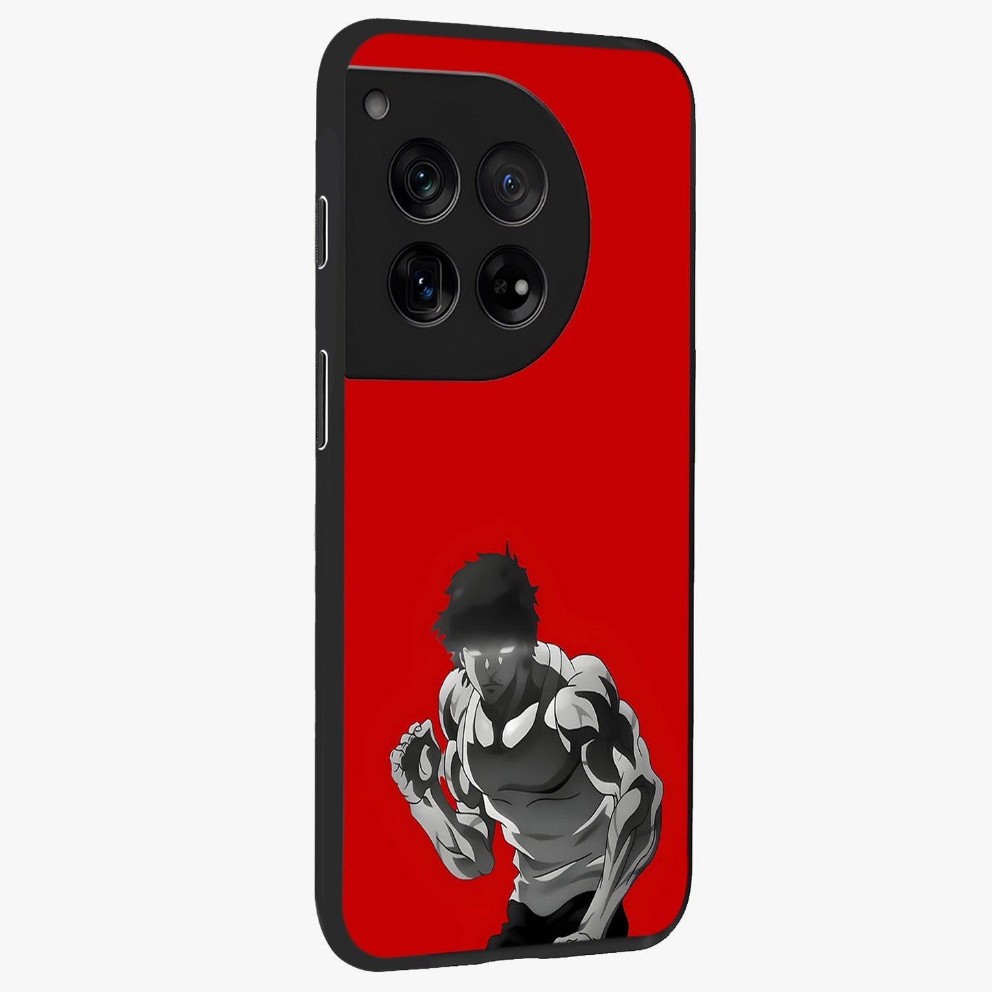 Crimson Power Rush Glass Case for 1+12 side perspective highlighting sharp detailing and premium sporty edge