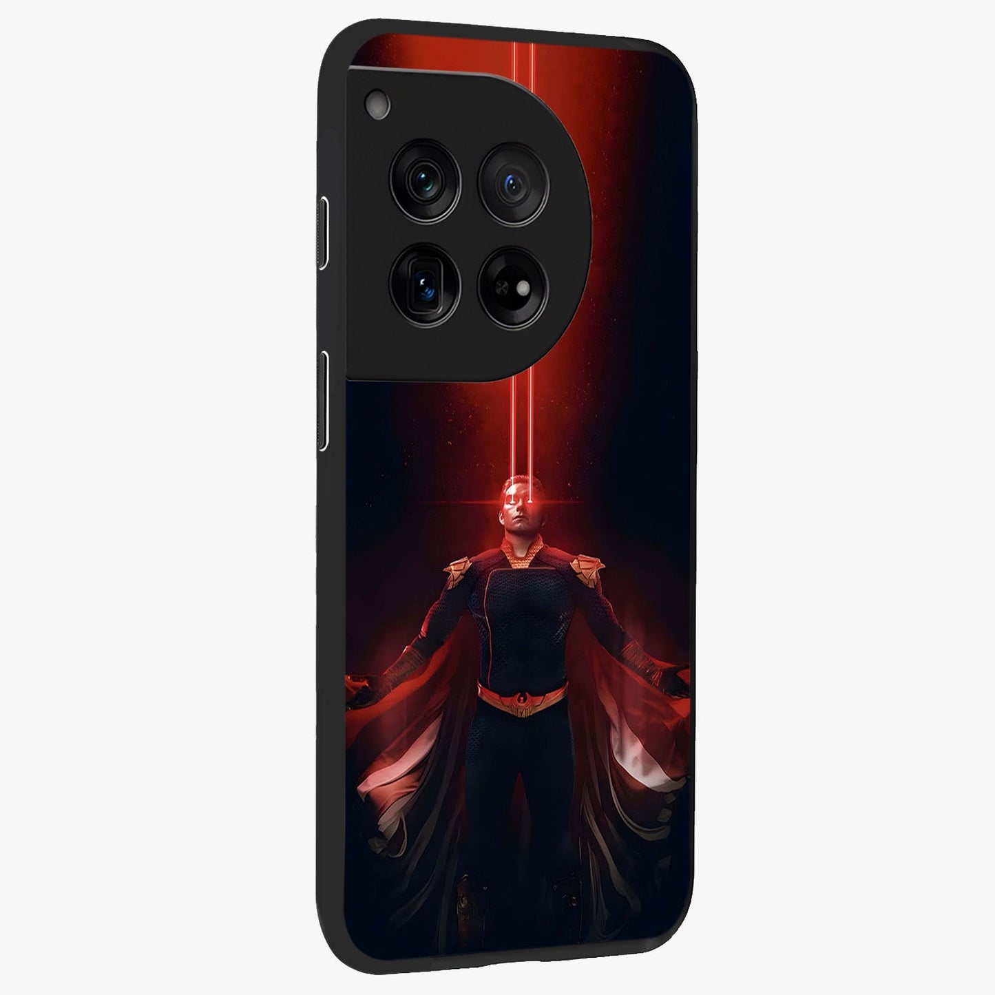 Crimson Vision Ascension Glass Case for 1+12 side perspective highlighting intense color depth and sleek build