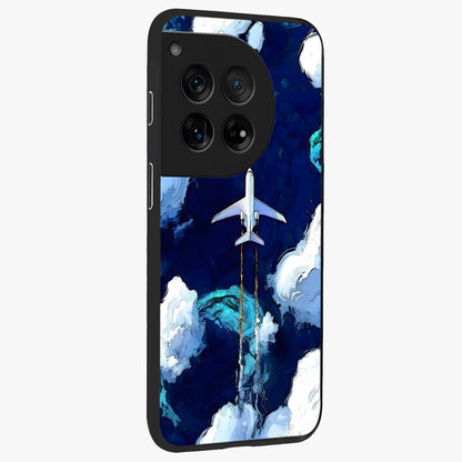 Dark Airplane Glass Case for 1+12 side perspective highlighting sleek aviation detailing and premium build