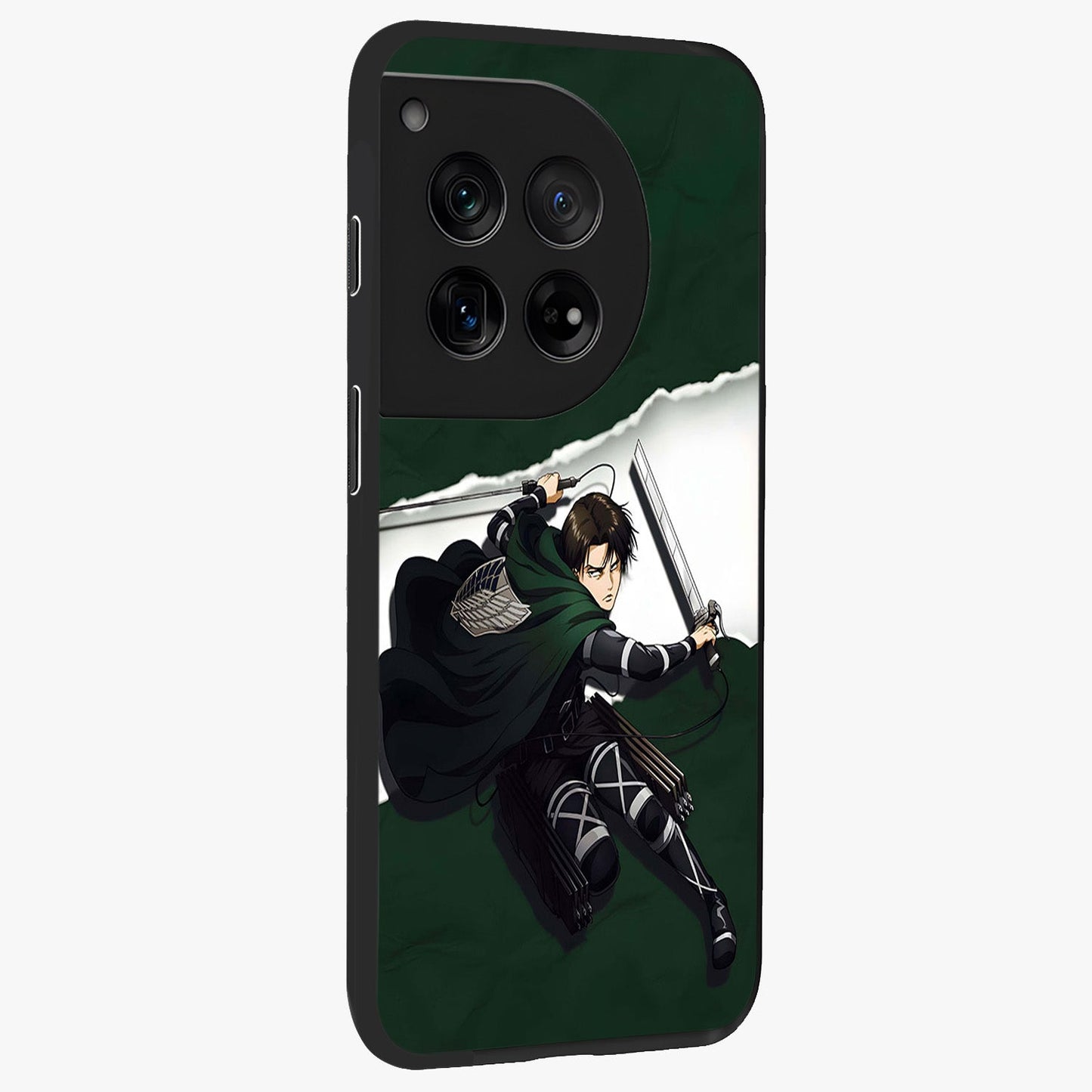 Emerald War Vanguard Glass Case for 1+12 side perspective highlighting dramatic textures and premium edges