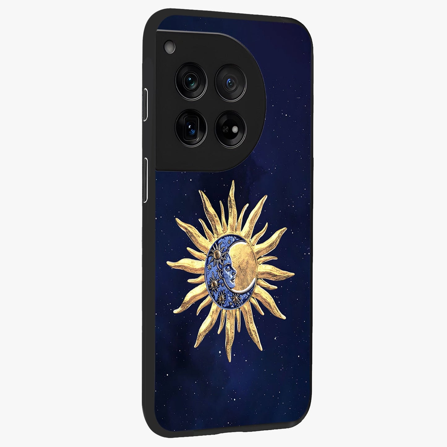 Eternal Cosmic Balance Glass Case for 1+12 side perspective highlighting intricate space detailing and smooth build