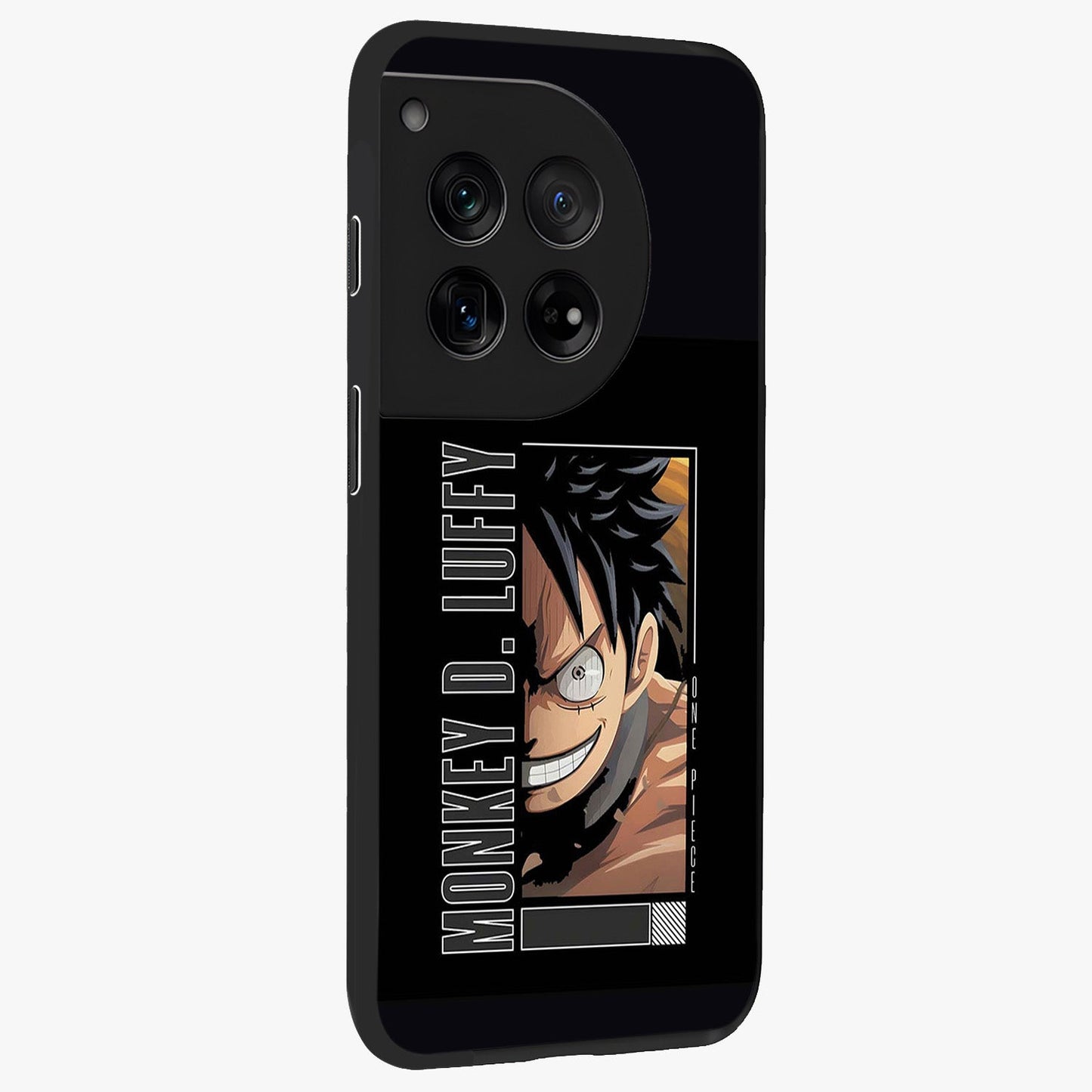 Fearless Pirate Smile Glass Case for 1+12 side perspective highlighting detailed character illustration and sleek build