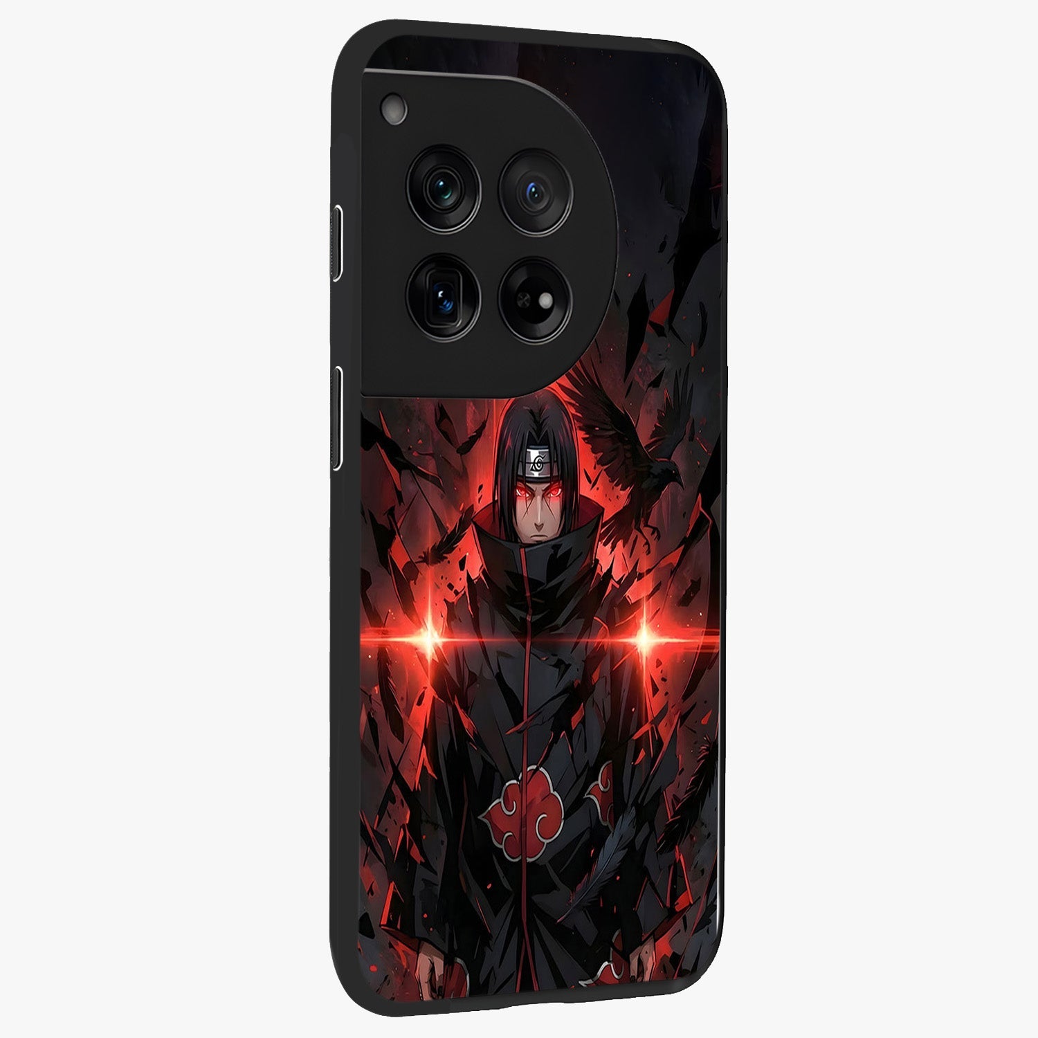 Focused Blade Discipline Glass Case for 1+12 side perspective highlighting sleek weapon inspired textures and premium edges