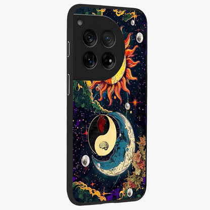 Future Universe Glass Case for 1+12 side perspective highlighting dynamic galaxy textures and premium edges