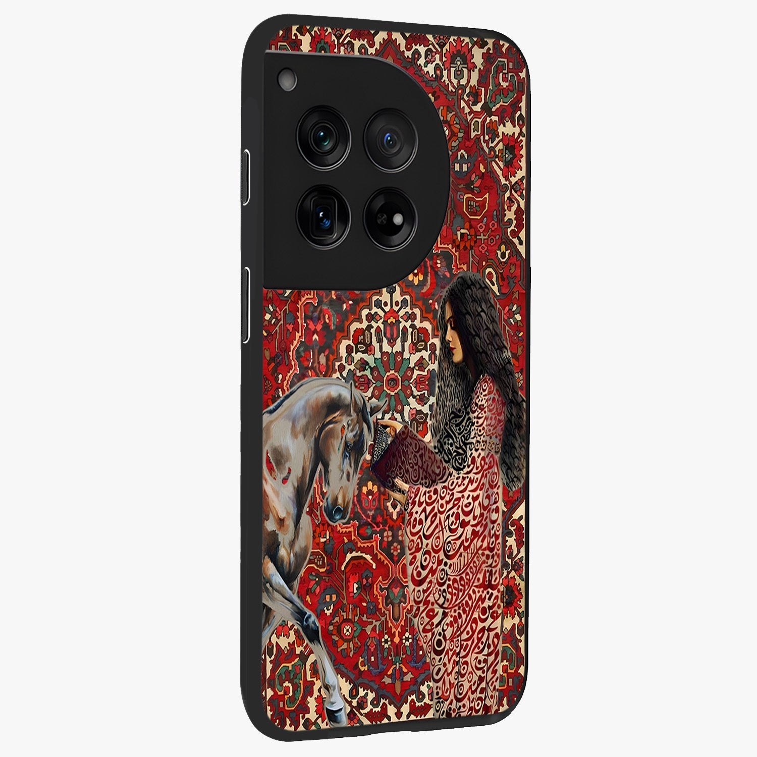 Girl With Horse Glass Case for 1+12 side perspective highlighting graceful equestrian detailing and smooth build