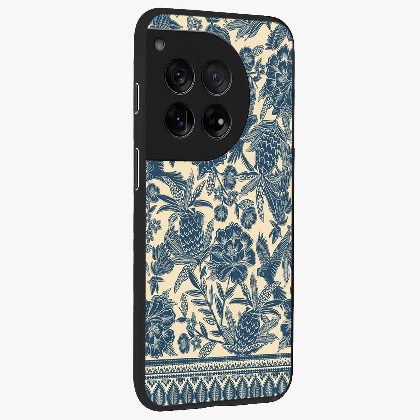 Heirloom Wild Bloom Glass Case for 1+12 side perspective highlighting intricate bloom detailing and premium build