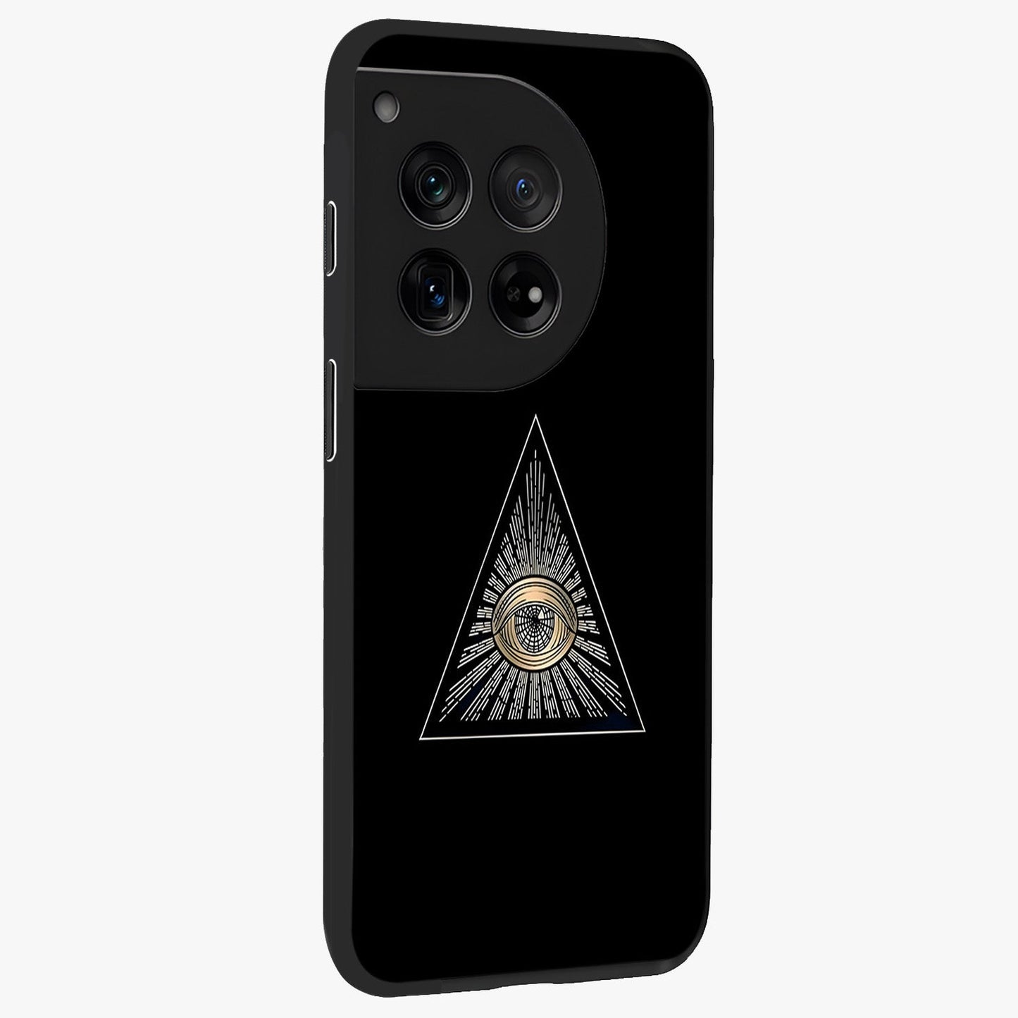 Illuminati Evil Glass Case for 1+12 displayed upright for mysterious statement visibility and premium finish.