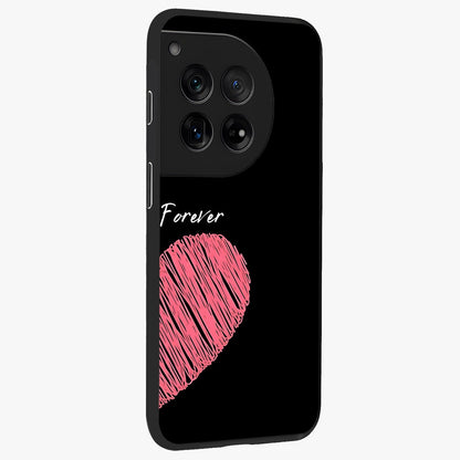 Love Forever Together Right Glass Case for 1+12 side perspective highlighting sweet illustration textures and premium edges