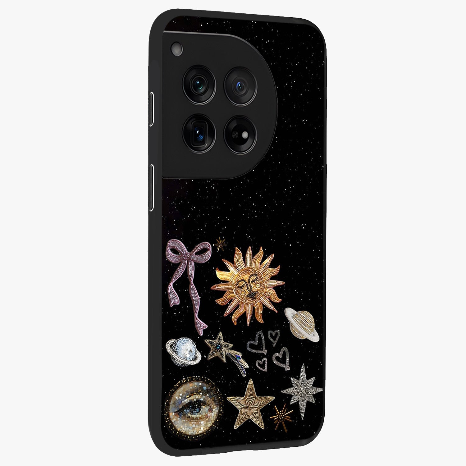 Magical Jewelry Vibe Glass Case for 1+12 side perspective highlighting radiant textures and sleek premium build