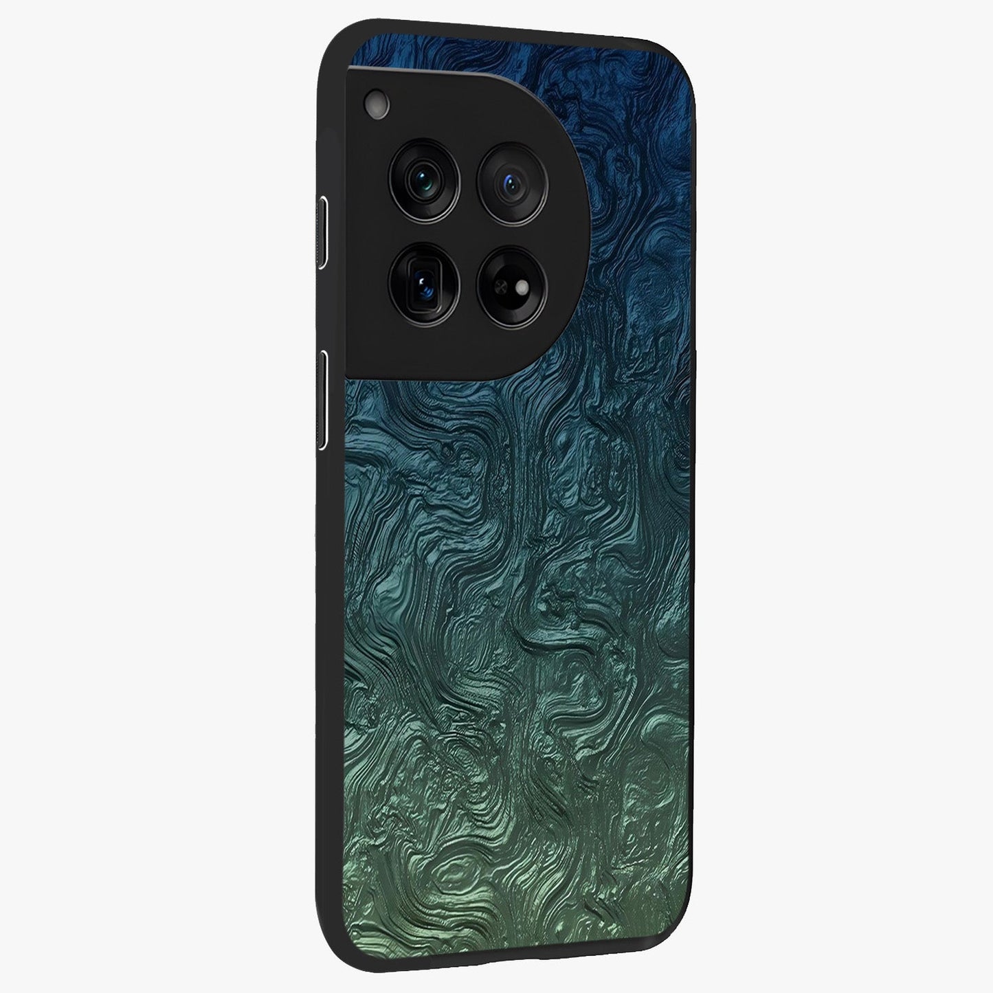 Marble Dream Blur Glass Case for 1+12 side perspective highlighting refined marble textures and premium edges