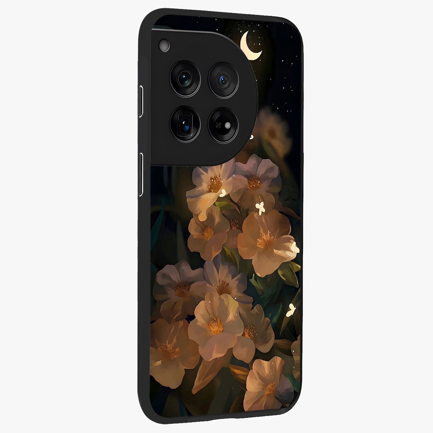 Midnight Bloom Trail Glass Case for 1+12 side perspective highlighting graceful detailing and smooth build