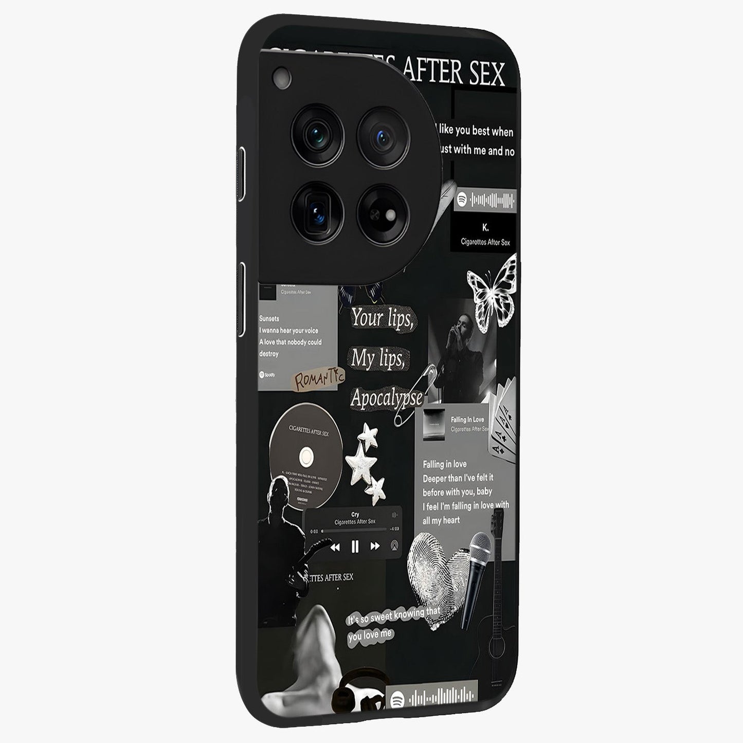 Midnight Love Glow Glass Case for 1+12 side perspective highlighting soft light textures and sleek build