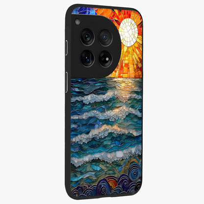 Oceanic Stained Printed Glass Case for 1+12 side perspective highlighting detailed textures and premium edges