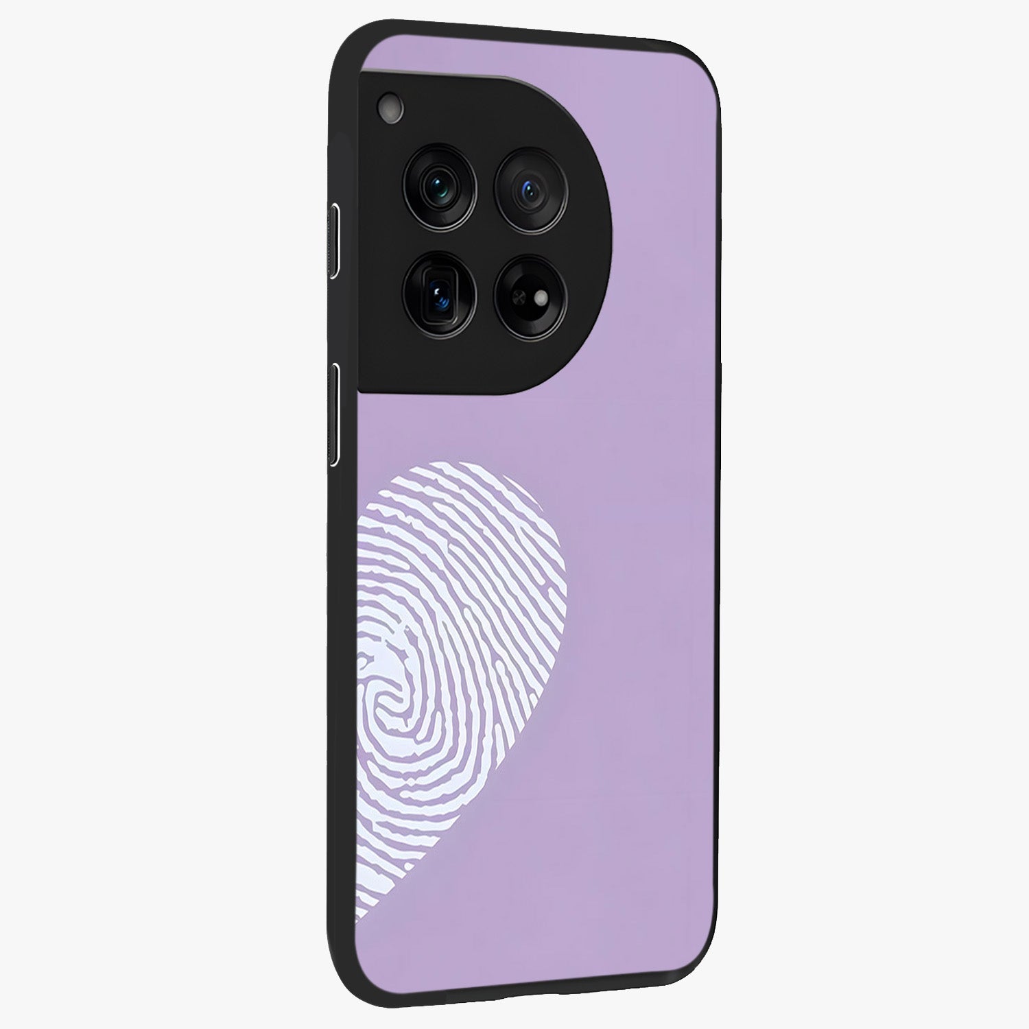 Our Hearts Match Glass Case for 1+12 side perspective highlighting delicate heart detailing and premium edges