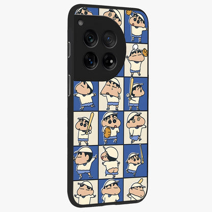 Playful Shin Swing Glass Case for 1+12 side perspective highlighting dynamic illustration textures and sleek build