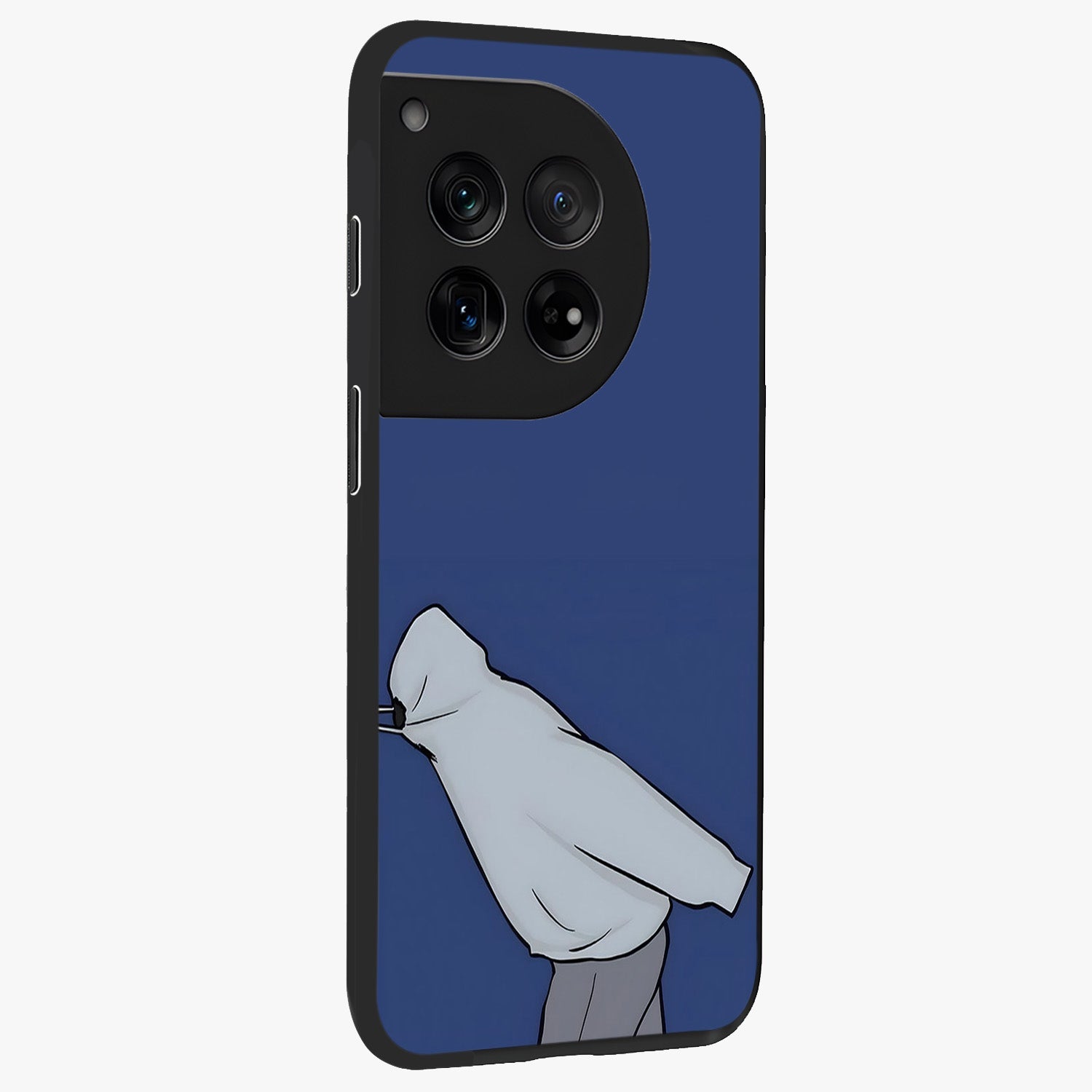 Quiet Painful Love Glass Case for 1+12 side perspective highlighting subtle detailing and smooth premium build