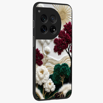 Radiant Bloom Elegance Glass Case for 1+12 side perspective highlighting delicate petal textures and premium edges