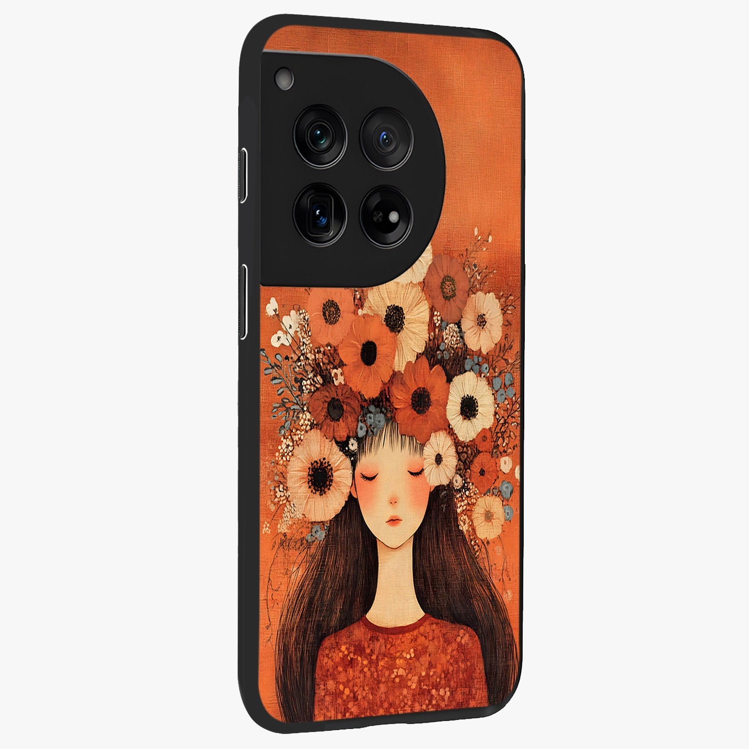 Radiant Flower Thoughts Glass Case for 1+12 side perspective highlighting refined textures and smooth build