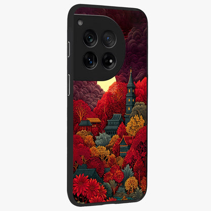 Red Scenery Hot Glass Case for 1+12 side perspective highlighting vivid gradient textures and smooth build
