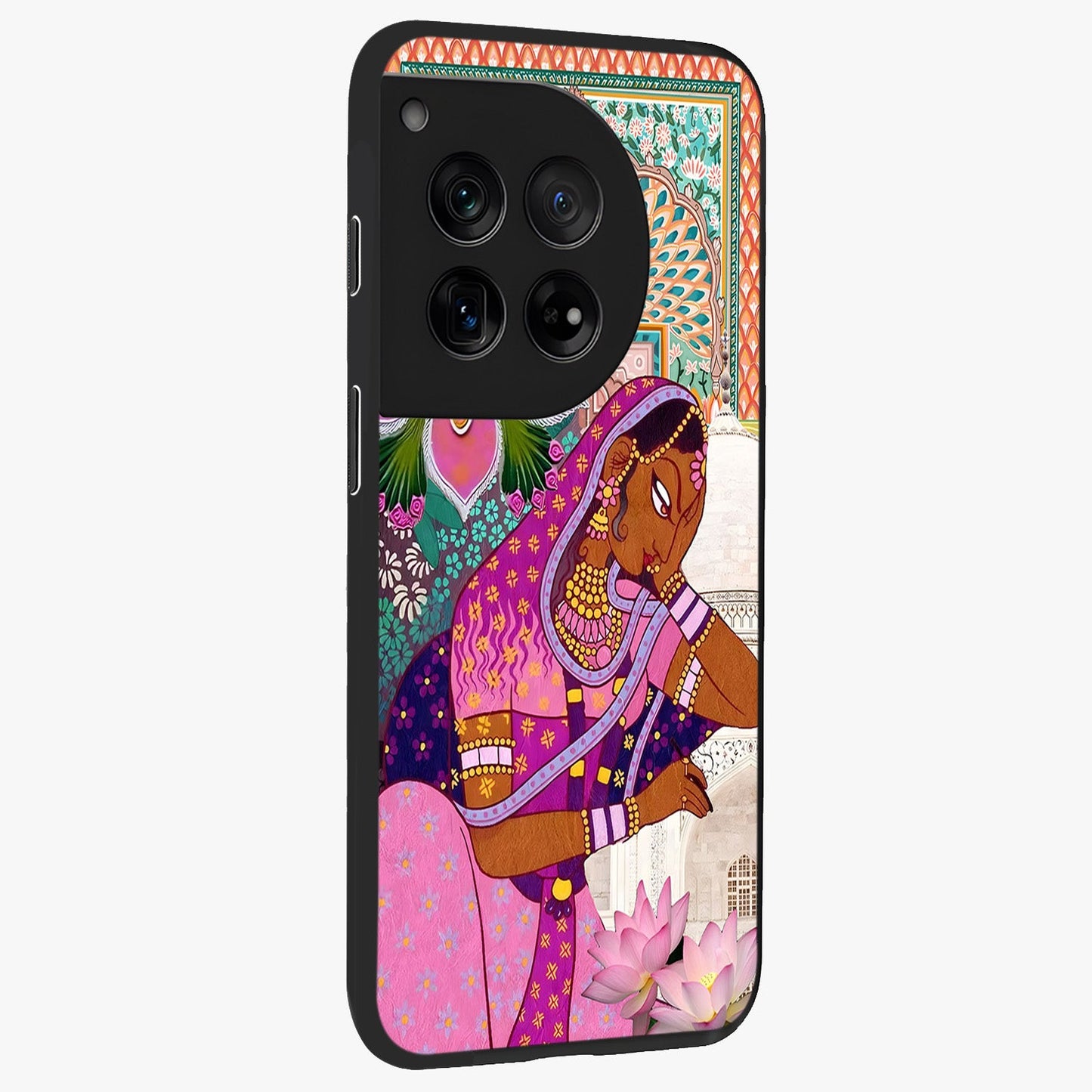 Royal Lotus Muse Glass Case for 1+12 side perspective highlighting serene textures and smooth build