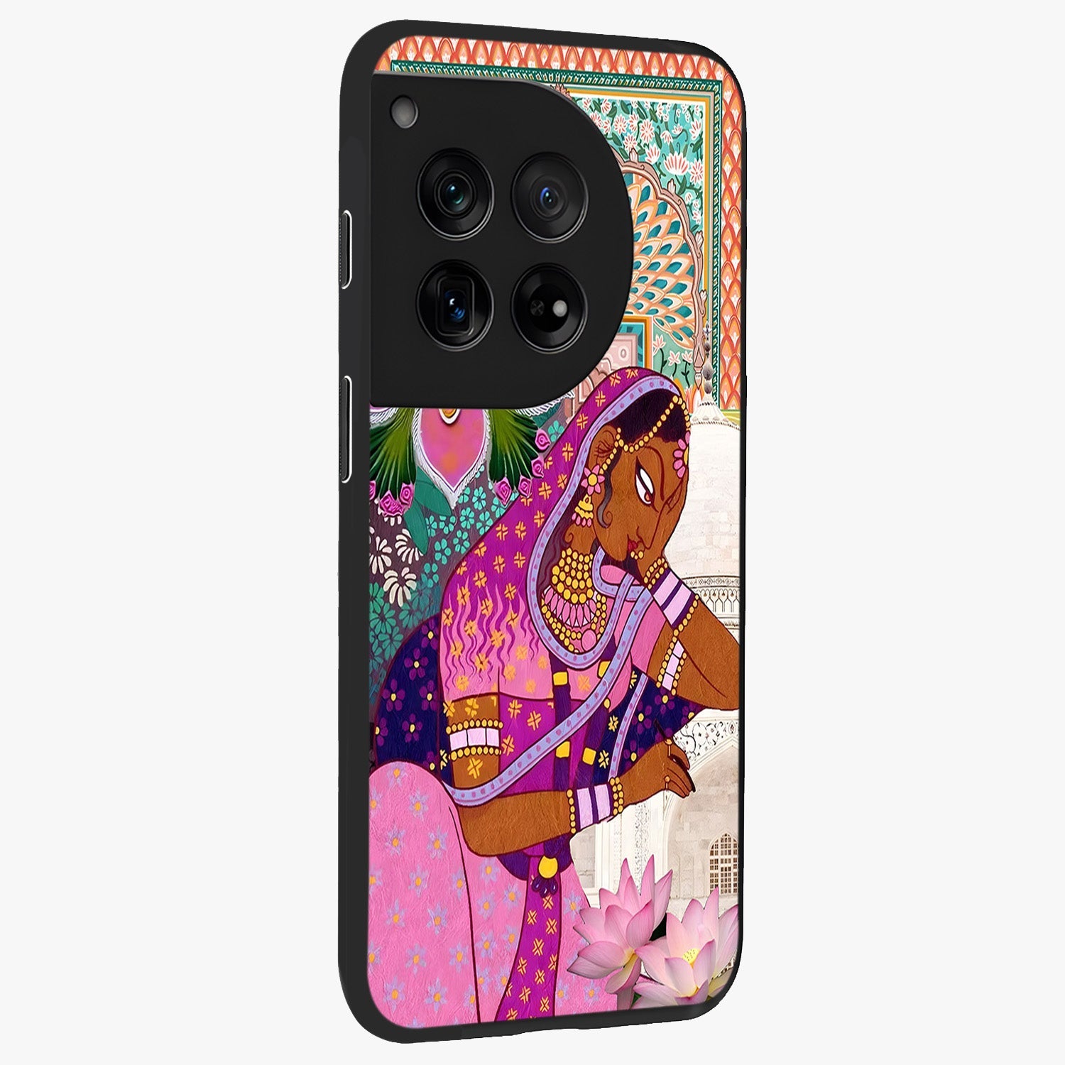 Royal Lotus Muse Glass Case for 1+12 side perspective highlighting serene textures and smooth build