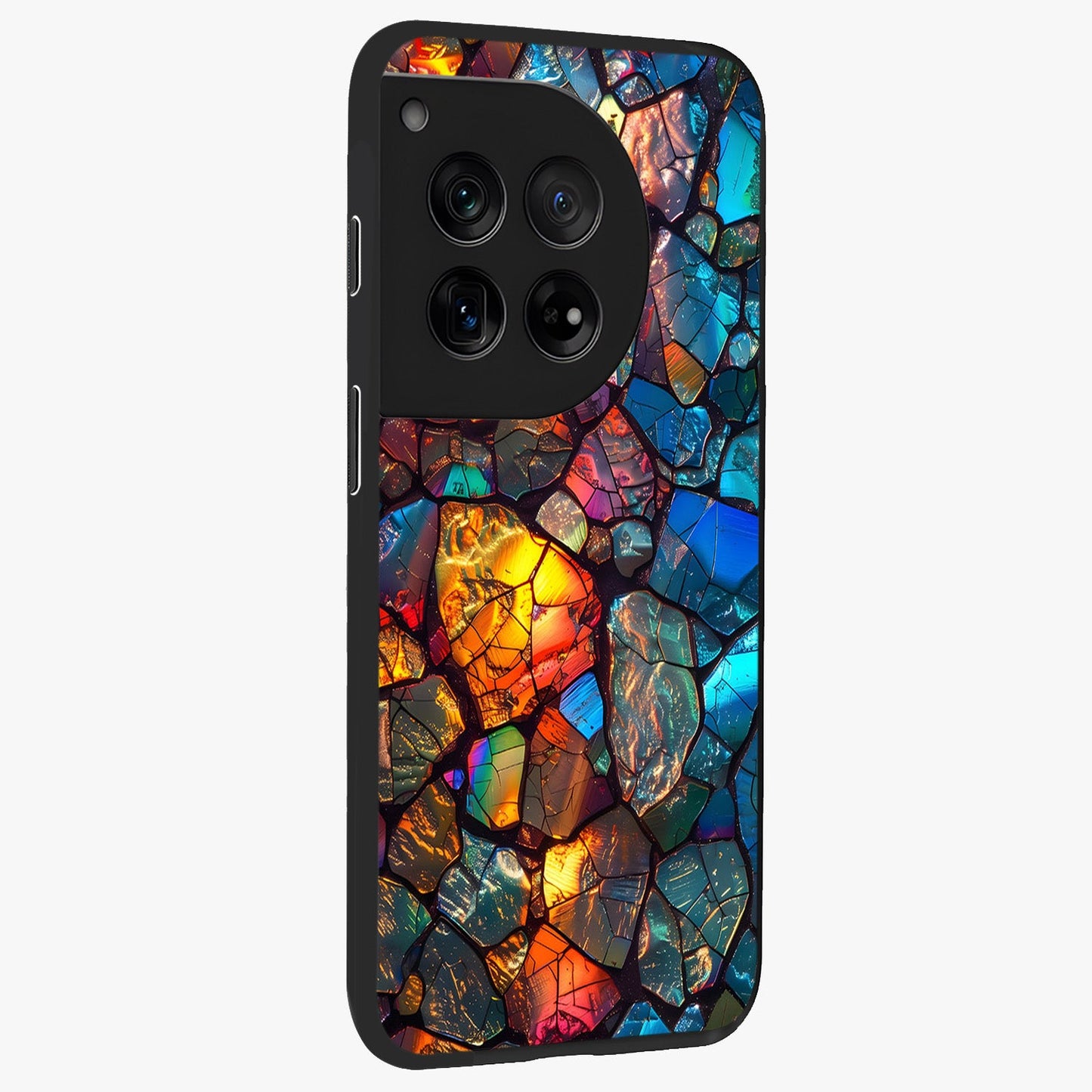Shattered Light Glass Case for 1+12 side perspective highlighting dynamic textures and premium edges