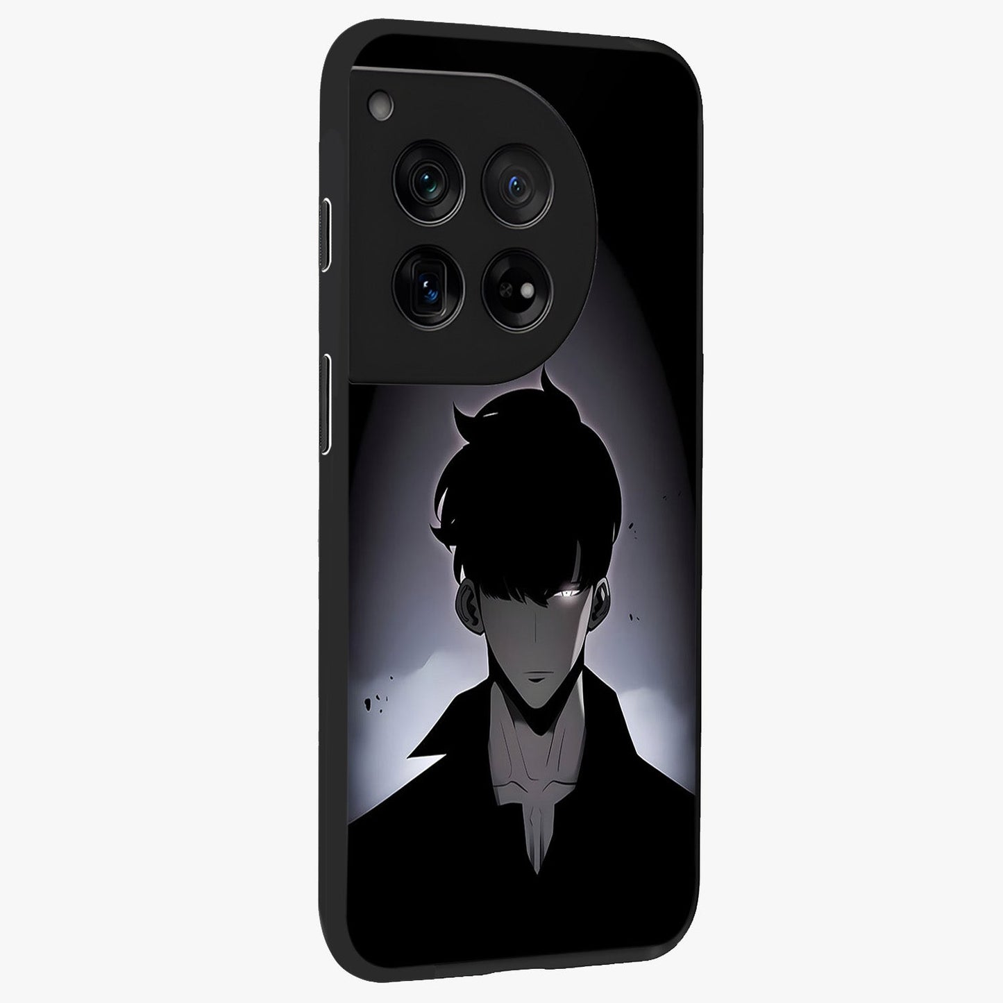 Silent Shadow Awakening Glass Case for 1+12 side perspective highlighting sharp textures and sleek premium build