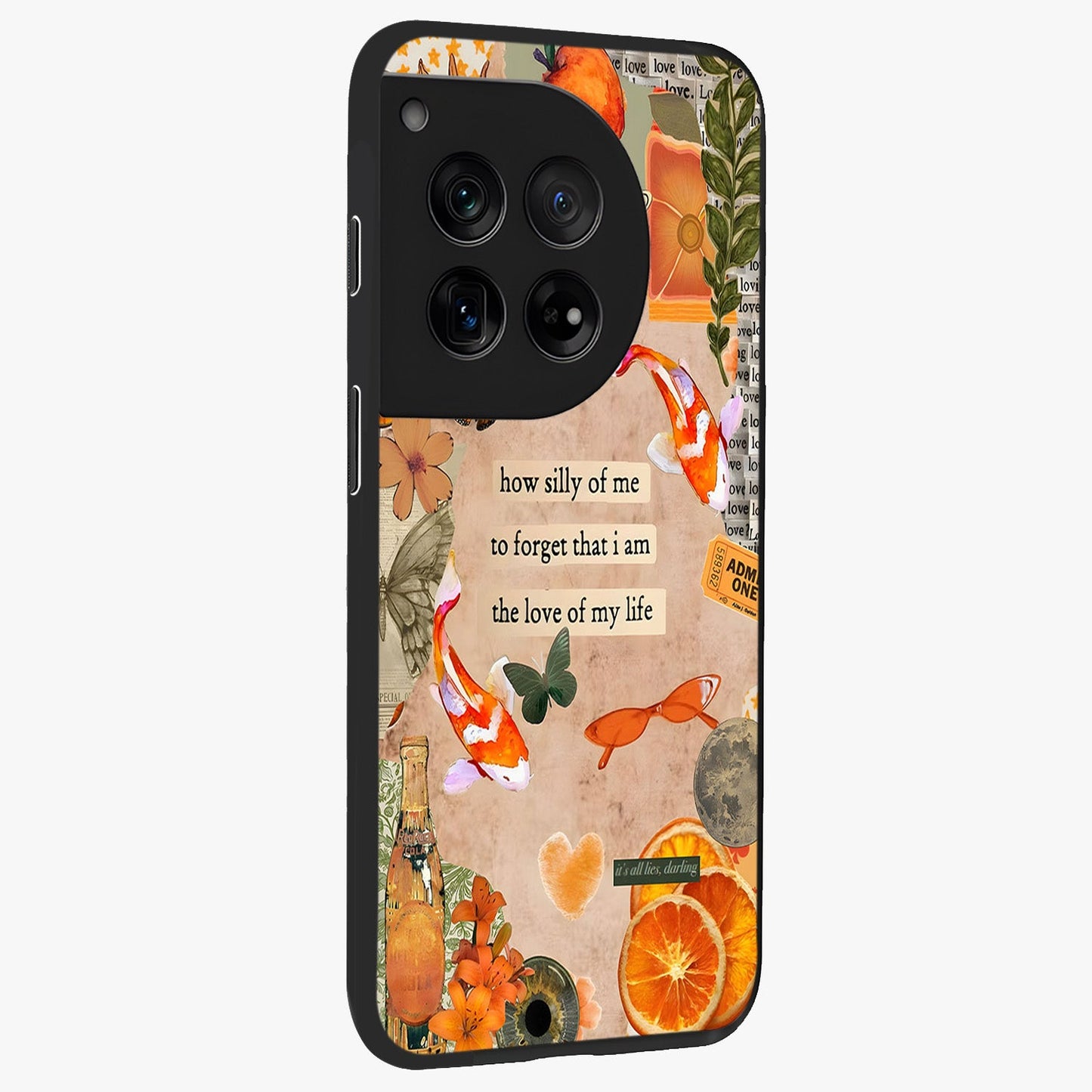 Soft Chaos Aesthetic Glass Case for 1+12 side perspective highlighting fluid textures and premium edges