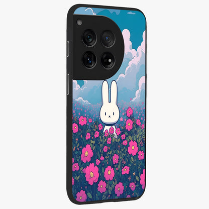 Springtime Blossom Bunny Glass Case for 1+12 side perspective highlighting charming illustration textures and premium edges