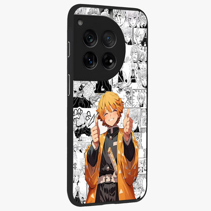 Thunder Smile Hero Glass Case for 1+12 side perspective highlighting dynamic textures and premium edges
