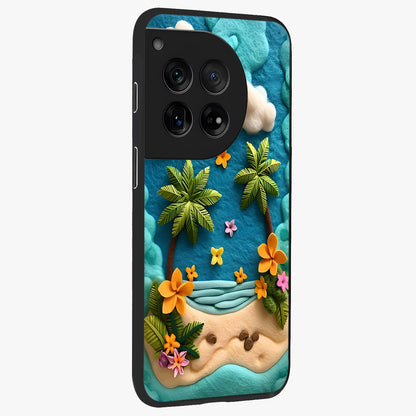 Tropical Felt Escape Glass Case for 1+12 side perspective highlighting lush textures and smooth build