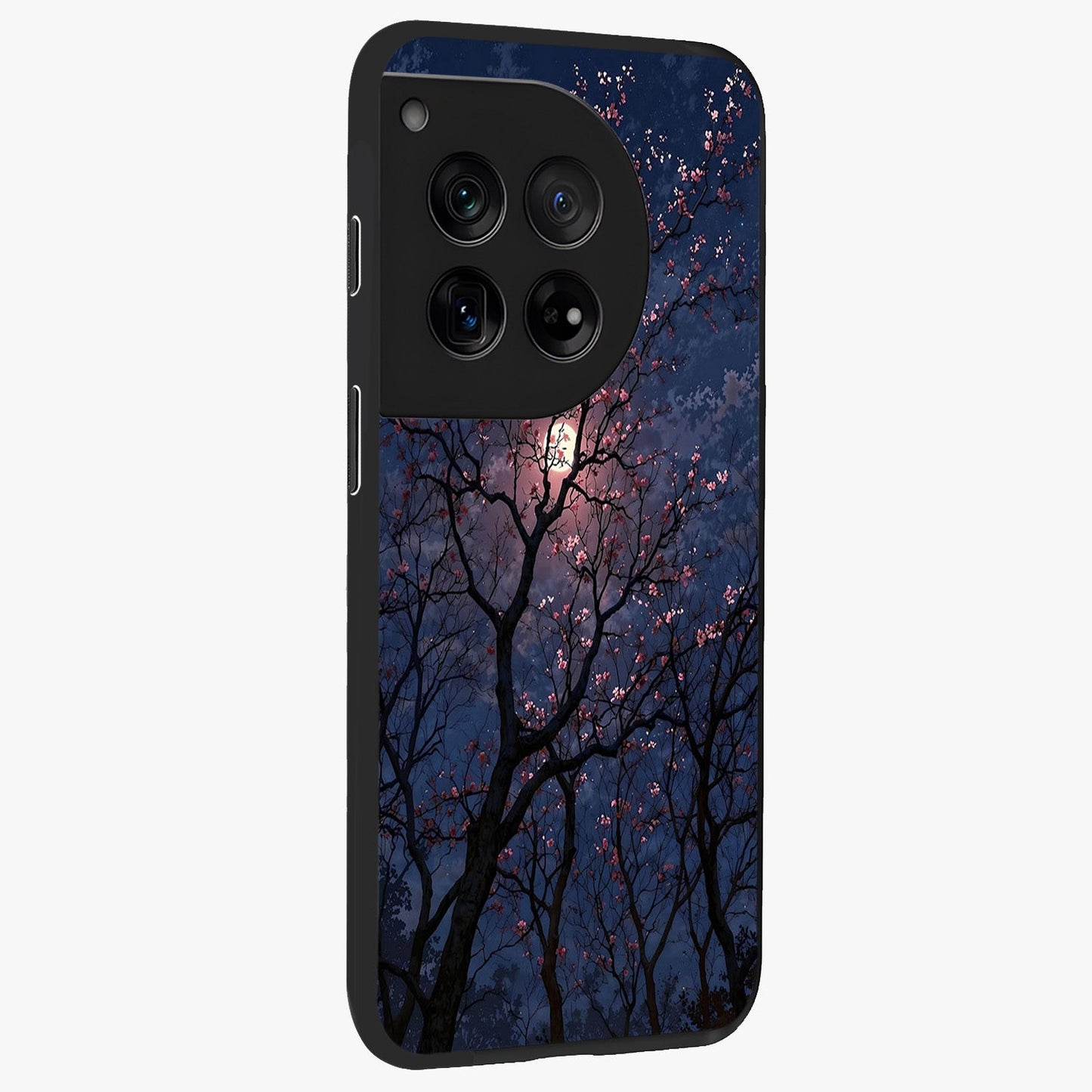 Twilight Sakura Serenade Glass Case for 1+12 side perspective highlighting delicate sakura textures and premium edges