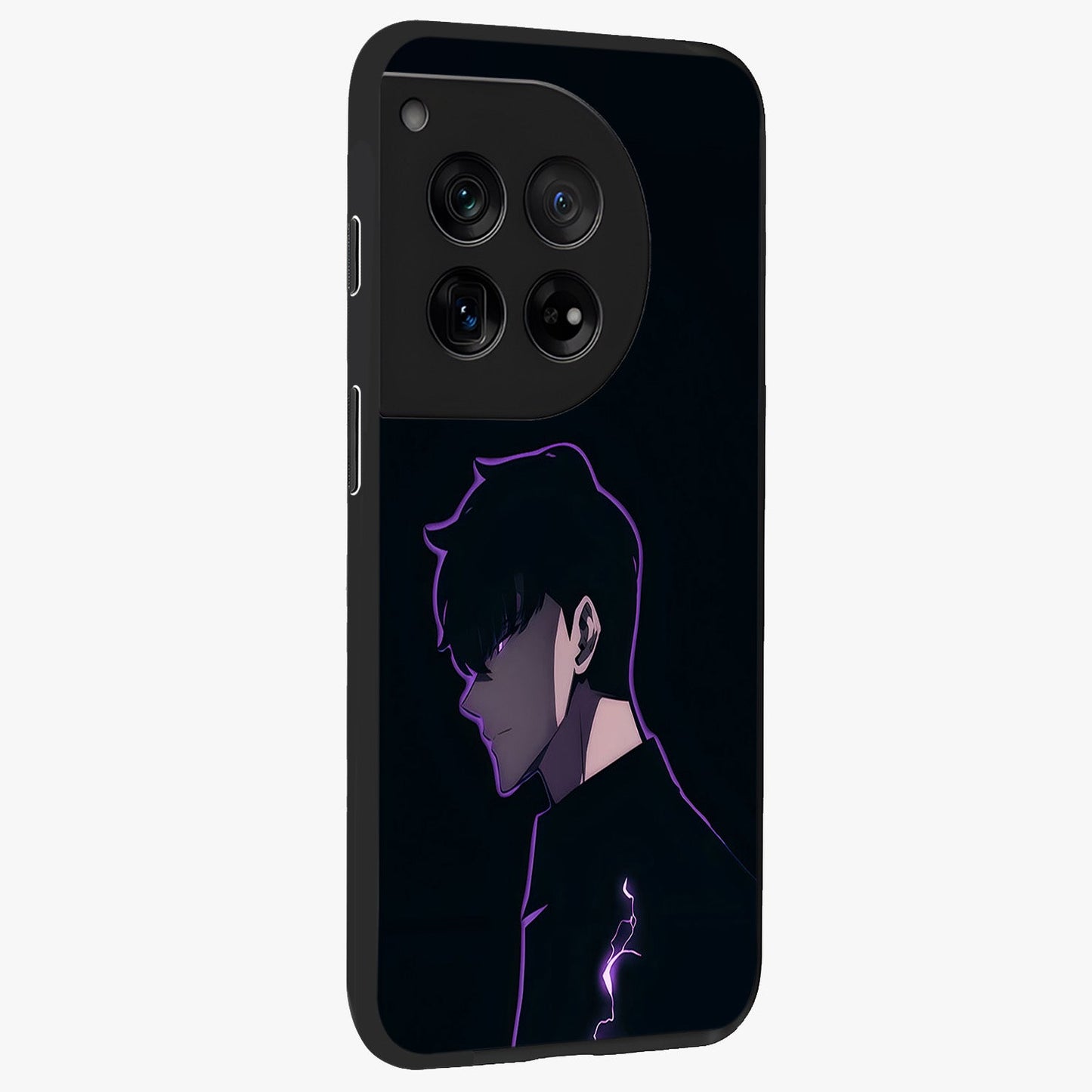 Void Lightning Phantom Glass Case for 1+12 side perspective highlighting sharp energy textures and premium edges