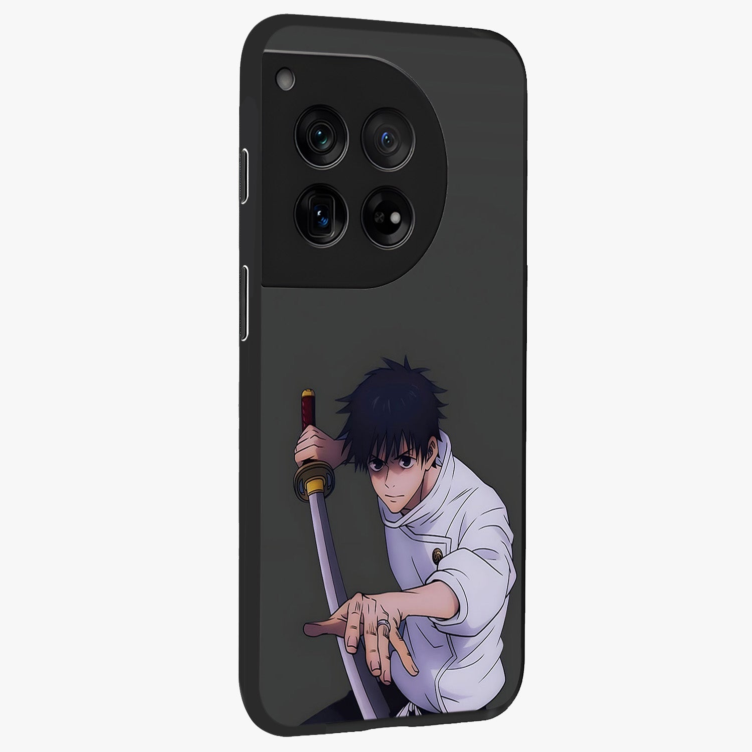 Void Silence Aesthetic Glass Case for 1+12 side perspective highlighting smooth textures and sleek premium build