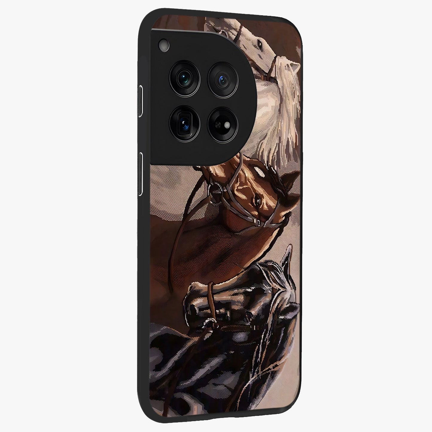 Wild Trio Gallop Glass Case for 1+12 side perspective highlighting strong motion textures and premium edges